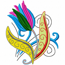 Flowers And Tree Embroidery Design 12